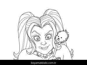 Harley Quinn boyama sayfası – yaratıcılığı geliştirir, keyifli zaman
