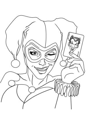 Harley Quinn boyama sayfası,  coloring page, Harley Quinn ve Joker Kartı, 