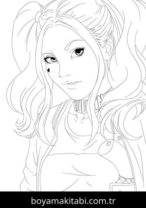 Harley Quinn boyama sayfası – boyama çalışması, yaratıcılığı geliştirir