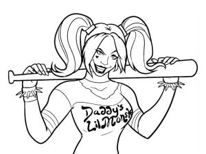 Harley Quinn boyama sayfası,  coloring page, Çılgın Harley Quinn, 