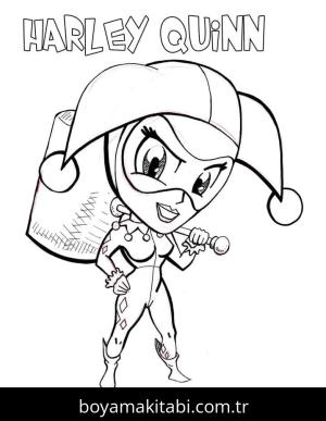 Harley Quinn boyama sayfası – eğitici aktivite, yaratıcılık