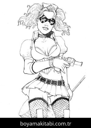 Harley Quinn boyama sayfası – eğlenceli etkinlik, el becerilerini geliştirir