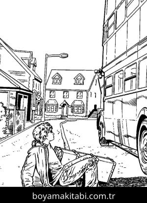 Harry Potter boyama sayfası – eğlenceli etkinlik, el becerilerini geliştirir