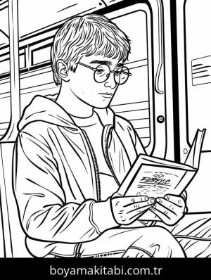 Harry Potter boyama sayfası – sanatsal çalışma, çocuklar için