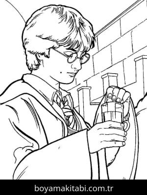 Harry Potter boyama sayfası – çizgi film temalı, basit çizim