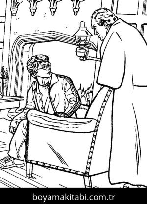 Harry Potter boyama sayfası – sevimli karakter, sanatsal çalışma