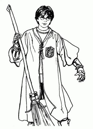 Harry Potter boyama sayfası,  coloring page, Harry Potter ve Uçan Süpürge, 