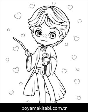 Harry Potter boyama sayfası – basit çizim, kolay boyama