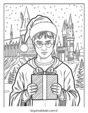 Harry Potter boyama sayfası – basit çizim, kolay boyama
