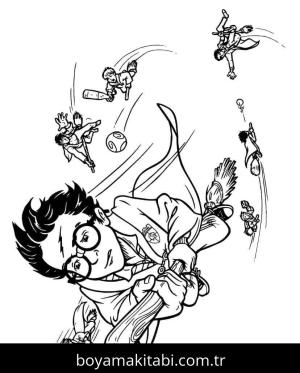 Harry Potter boyama sayfası – sanatsal çalışma, çocuklar için