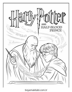 Harry Potter boyama sayfası – çizgi film temalı, basit çizim
