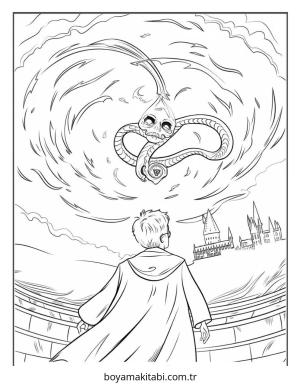 Harry Potter boyama sayfası – evde etkinlik, ücretsiz yazdır