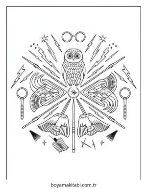 Harry Potter boyama sayfası – boyama çalışması, yaratıcılığı geliştirir