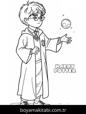 Harry Potter boyama sayfası – çocuk aktivitesi, PDF indir