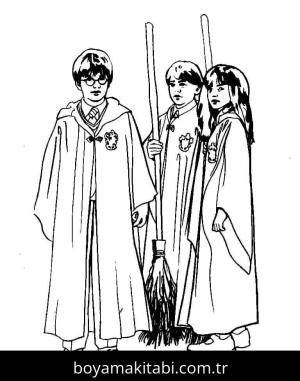 Harry Potter boyama sayfası – renkli çizimler, okul öncesi