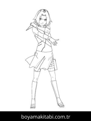 Sakura Haruno boyama sayfası – okul öncesi, evde etkinlik