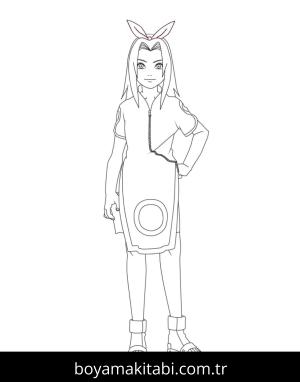 Sakura Haruno boyama sayfası – PDF indir, sevimli karakter