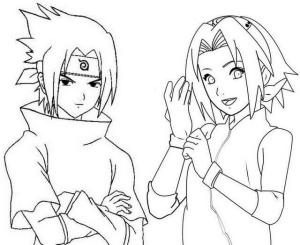 Sakura Haruno boyama sayfası,  coloring page, Sakura Ve Sasuke, 