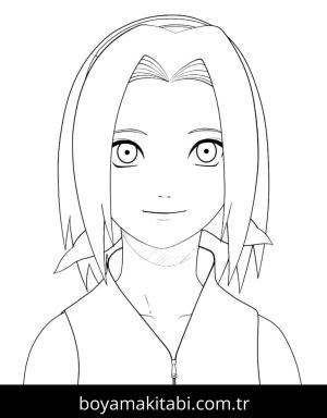 Sakura Haruno boyama sayfası – kolay boyama, eğitici aktivite