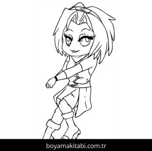 Sakura Haruno boyama sayfası – boyama çalışması, yaratıcılığı geliştirir
