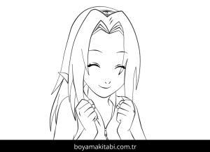 Sakura Haruno boyama sayfası – yaratıcılık, eğlenceli etkinlik