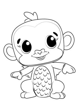 Hatchimals boyama sayfası,  coloring page, Hatchimals Monkiwi Ücretsiz, 