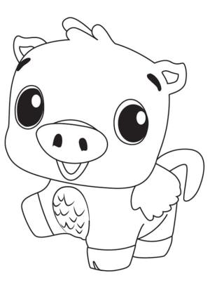 Hatchimals boyama sayfası,  coloring page, Hatchimals Domuz Piper Ücretsiz, 