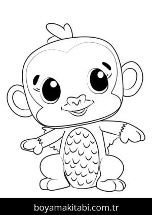 Hatchimals boyama sayfası – basit çizim, kolay boyama