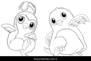 Hatchimals boyama sayfası – basit çizim, kolay boyama