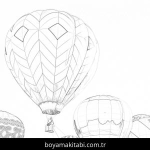 Hava Balonu boyama sayfası – okul öncesi, evde etkinlik