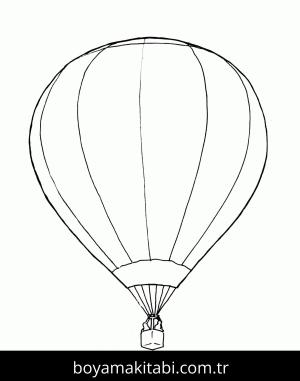 Hava Balonu boyama sayfası – PDF indir, sevimli karakter