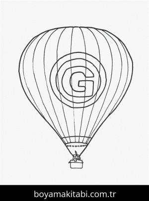 Hava Balonu boyama sayfası – eğitici aktivite, yaratıcılık