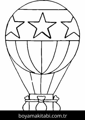 Hava Balonu boyama sayfası – okul öncesi, evde etkinlik