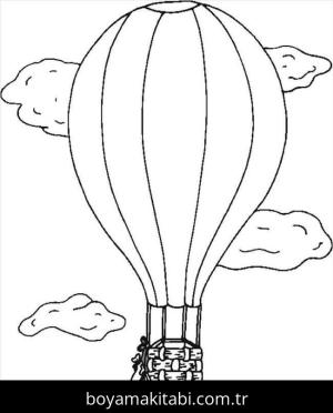 Hava Balonu boyama sayfası – el becerilerini geliştirir, boyama çalışması