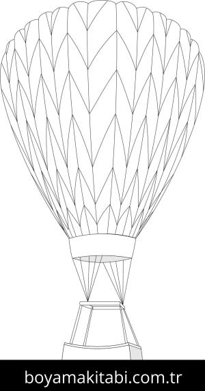 Hava Balonu boyama sayfası – sanatsal çalışma, çocuklar için