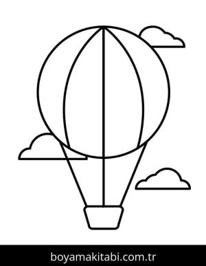 Hava Balonu boyama sayfası – renkli çizimler, okul öncesi