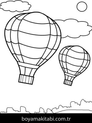Hava Balonu boyama sayfası – boyama etkinliği, çocuk aktivitesi