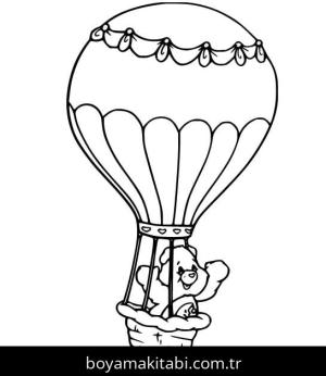 Hava Balonu boyama sayfası – PDF indir, sevimli karakter
