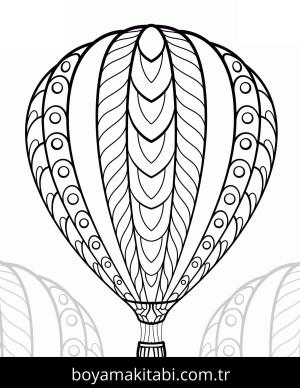 Hava Balonu boyama sayfası – çocuklar için, çizgi film temalı