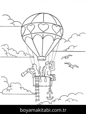 Hava Balonu boyama sayfası – yaratıcılık, eğlenceli etkinlik