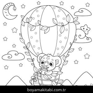 Hava Balonu boyama sayfası – boyama çalışması, yaratıcılığı geliştirir