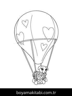Hava Balonu boyama sayfası – boyama çalışması, yaratıcılığı geliştirir