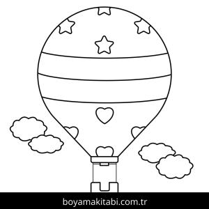 Hava Balonu boyama sayfası – çocuklar için, çizgi film temalı