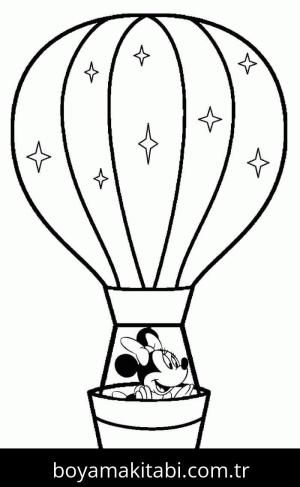 Hava Balonu boyama sayfası – renkli çizimler, okul öncesi