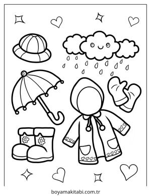 Hava Durumu boyama sayfası – eğitici aktivite, yaratıcılık