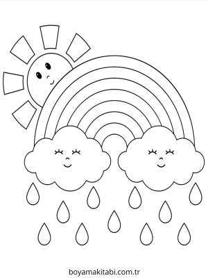 Hava Durumu boyama sayfası – renkli çizimler, okul öncesi