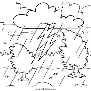 Hava Durumu boyama sayfası – keyifli zaman, renkli çizimler