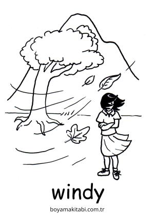 Hava Durumu boyama sayfası – çocuk aktivitesi, PDF indir