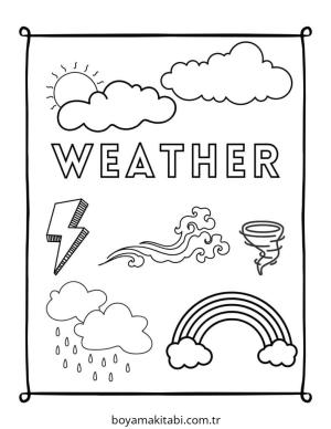 Hava Durumu boyama sayfası – yaratıcılığı geliştirir, keyifli zaman