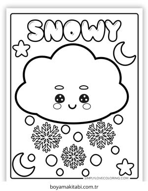 Hava Durumu boyama sayfası – PDF indir, sevimli karakter